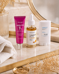 The Face Ritual lifestyle shot on bathroom marble shelf